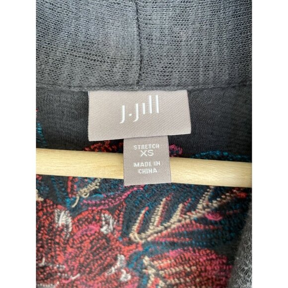 J.JILL XS Duster Cardigan Boho Open Style Floral Embroidered Thick CottonPockets - Picture 10 of 10